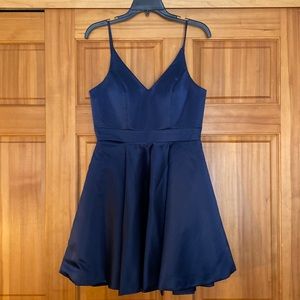 Navy blue Satin Dress